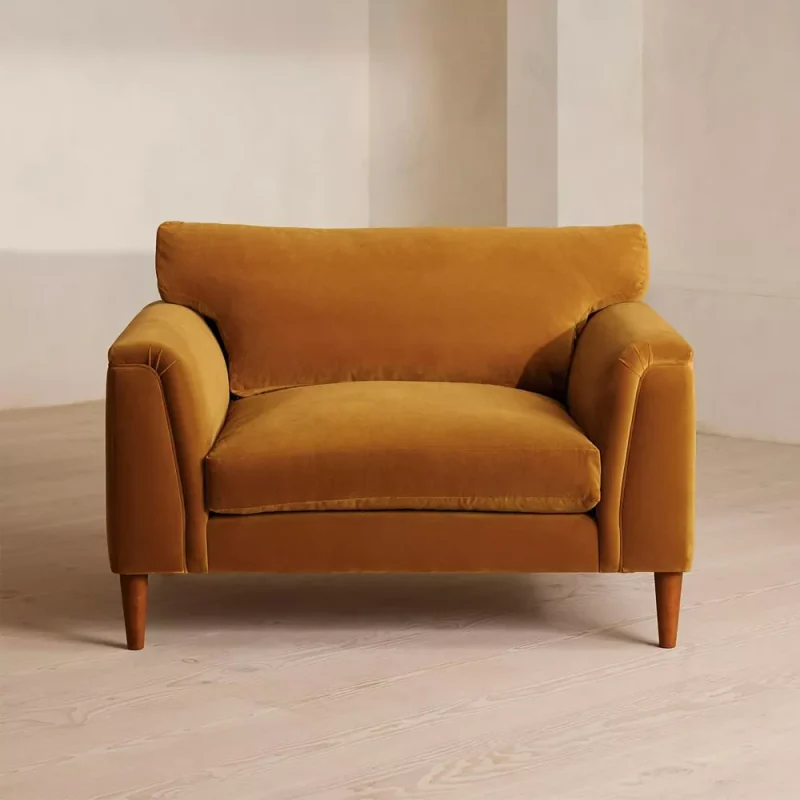 Reya Velvet Mustard Loveseat