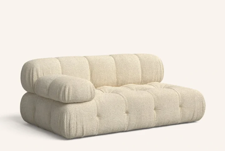Contemporary Beige Modular Bouclé Sofa designed for open-concept interiors with cozy sophistication