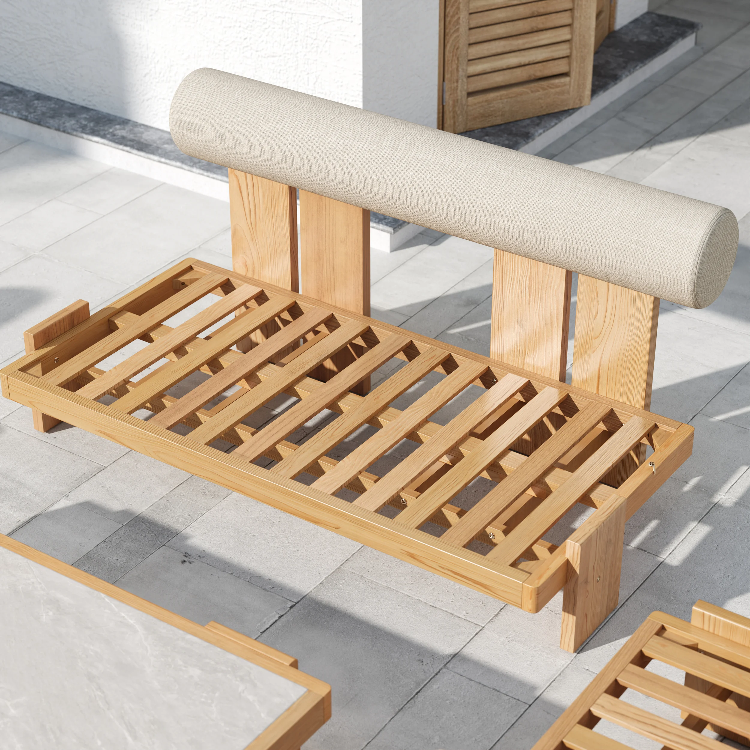 Verdana 4 Piece Outdoor Teak Sofa Set with Coffee Table (10)