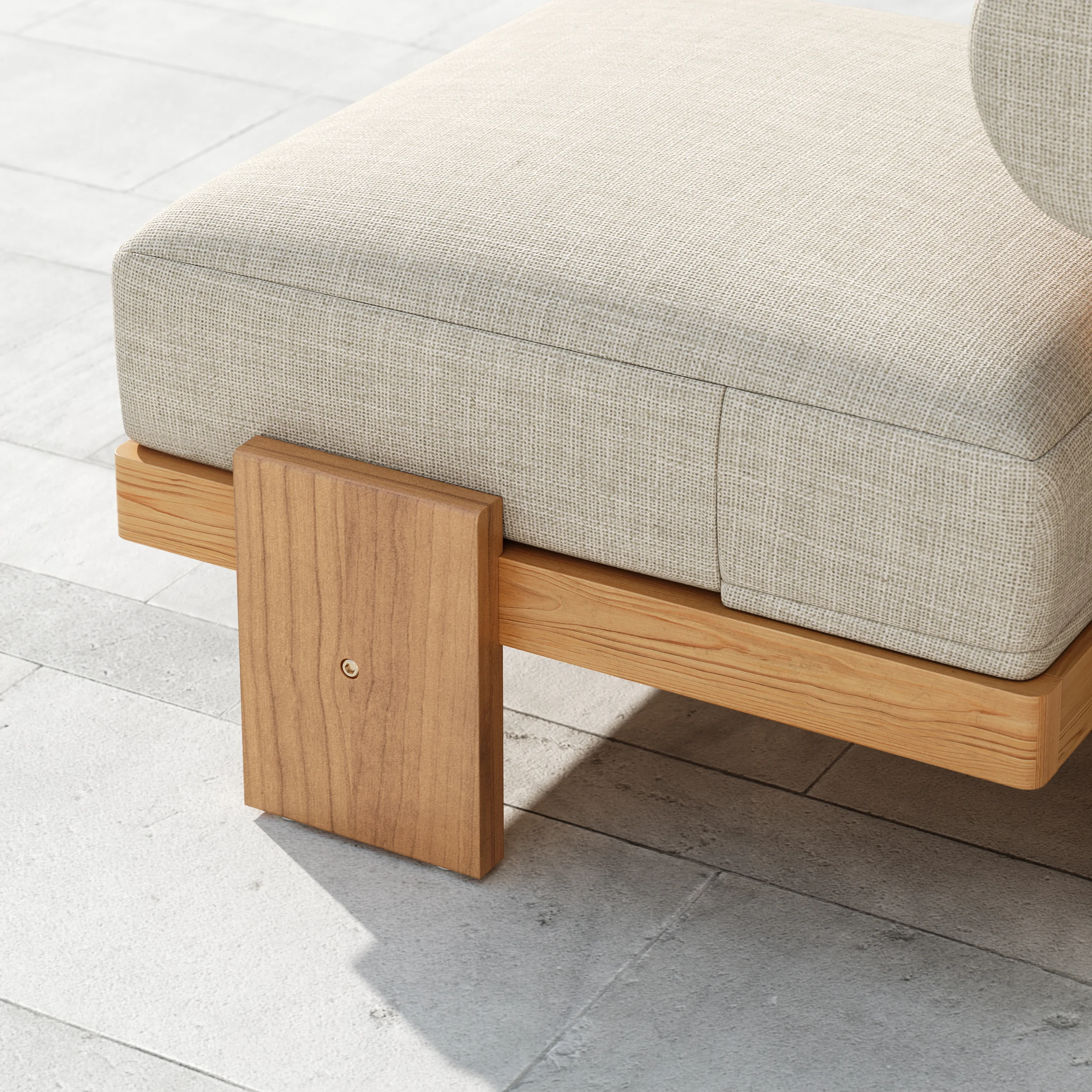 Verdana 4 Piece Outdoor Teak Sofa Set with Coffee Table (3)
