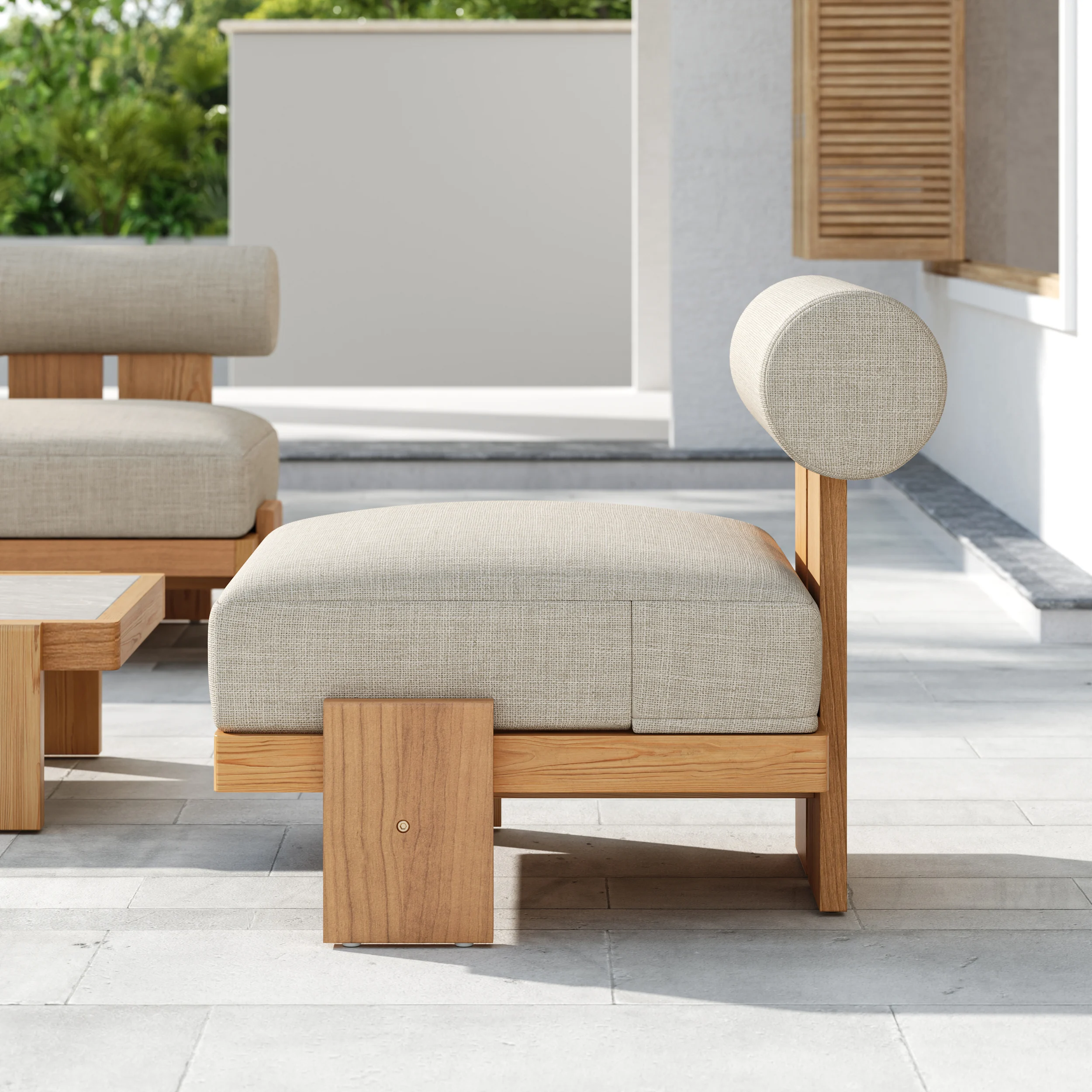Verdana 4 Piece Outdoor Teak Sofa Set with Coffee Table (7)