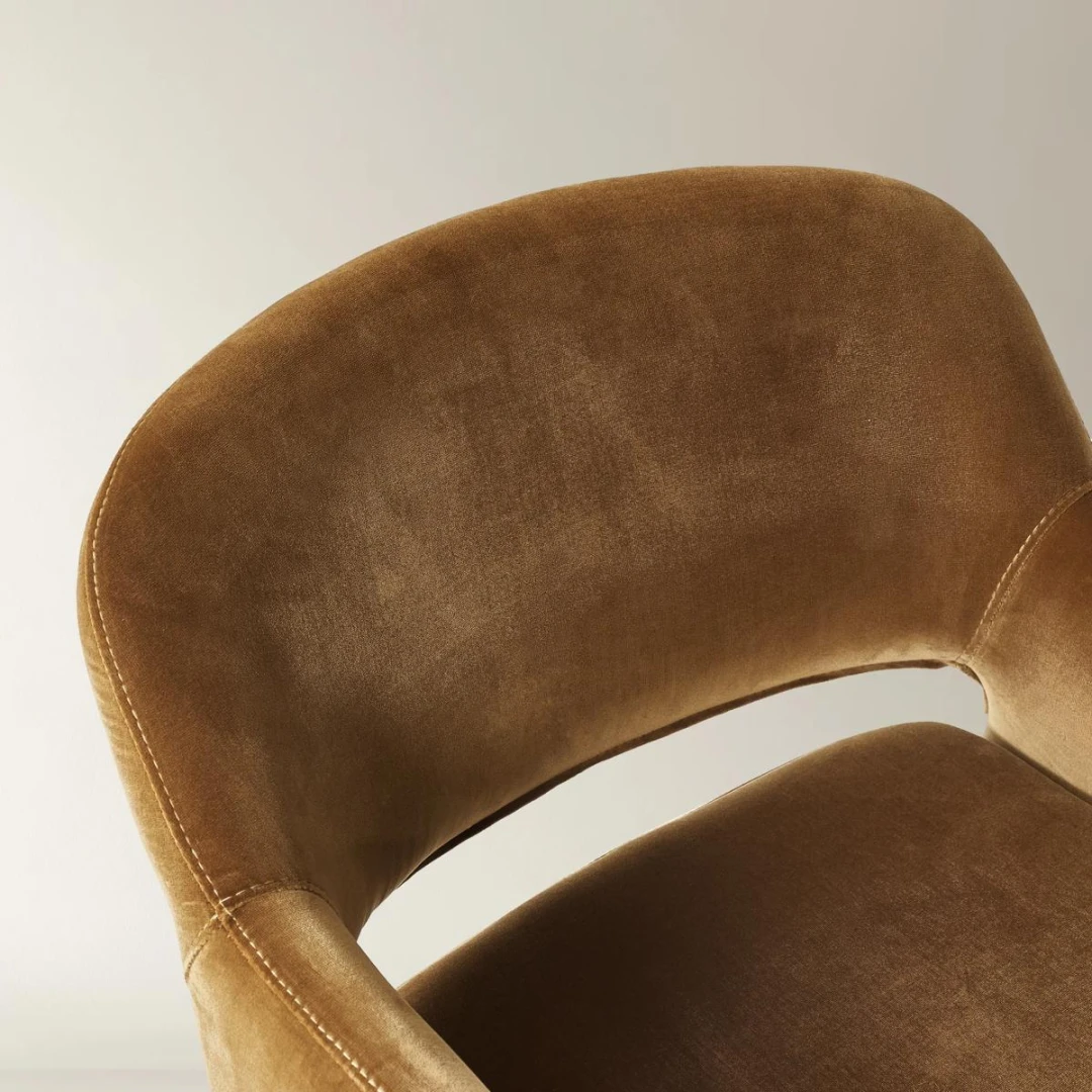 Ellora Dining Armchair mustard Velvet (3)