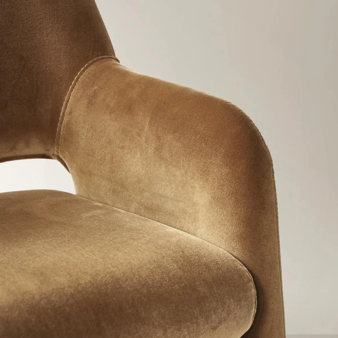 Ellora Dining Armchair mustard Velvet (5)