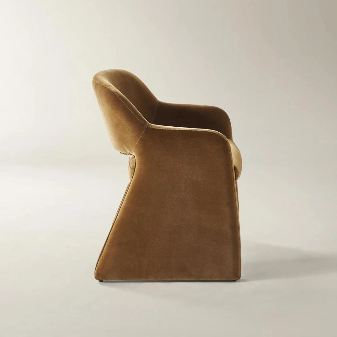 Ellora Dining Armchair mustard Velvet (7)