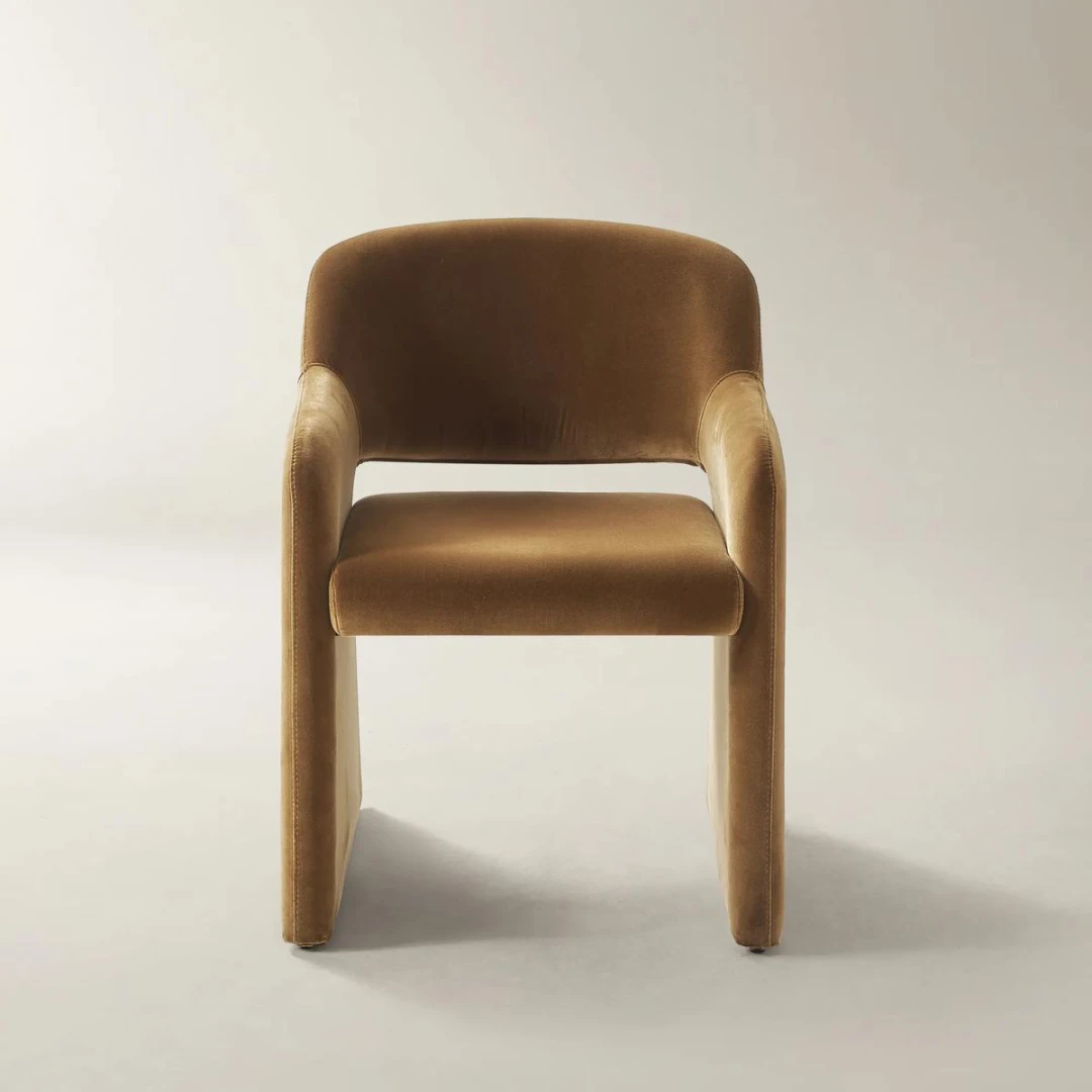 Ellora Dining Armchair mustard Velvet (8)