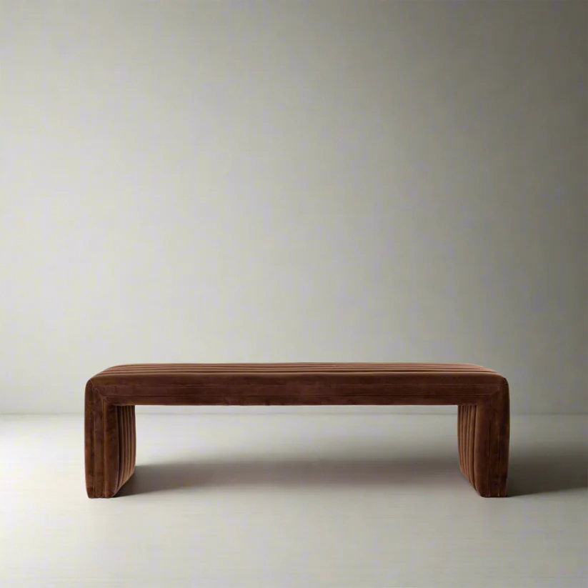 Mocha Velvet Channel Bench (12)