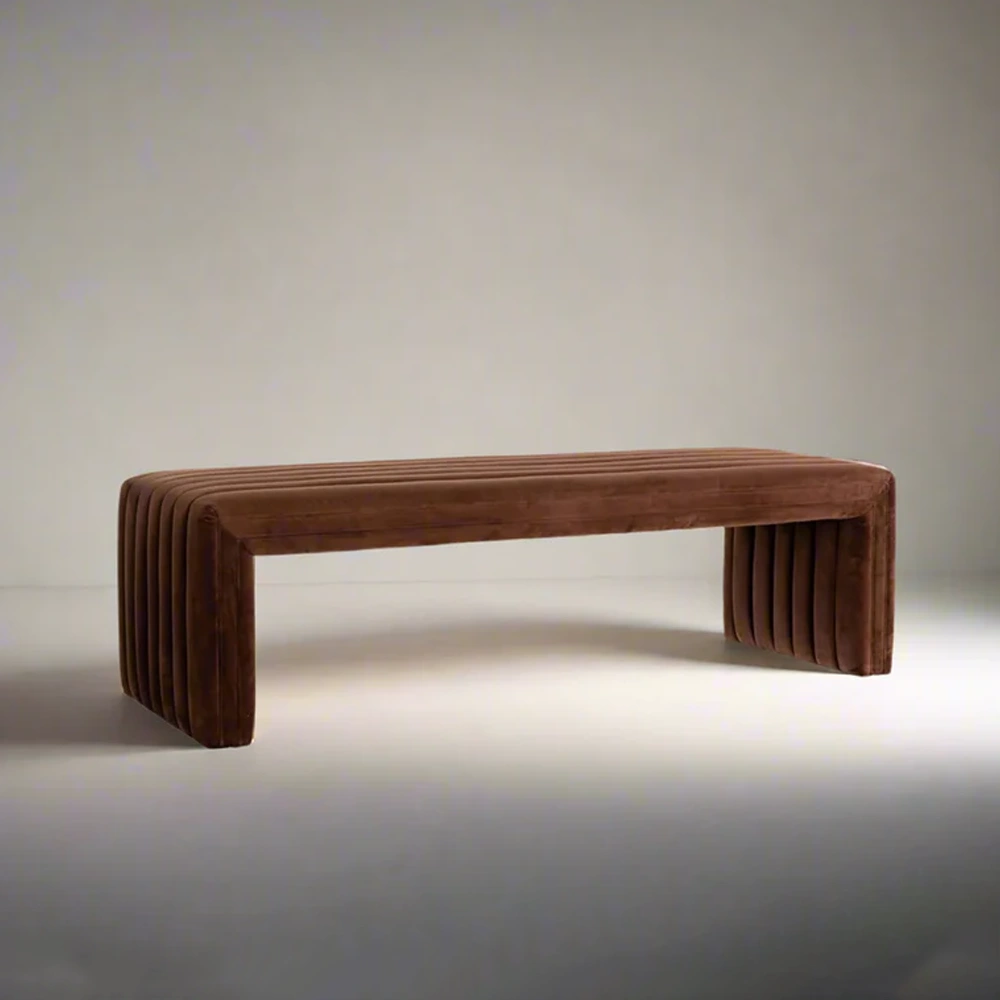 Mocha Velvet Channel Bench (5)