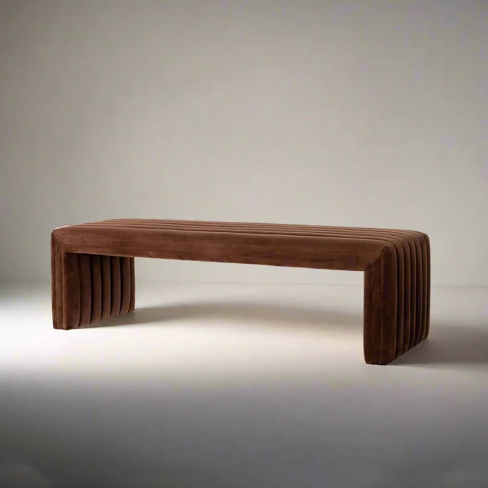 Mocha Velvet Channel Bench (6)