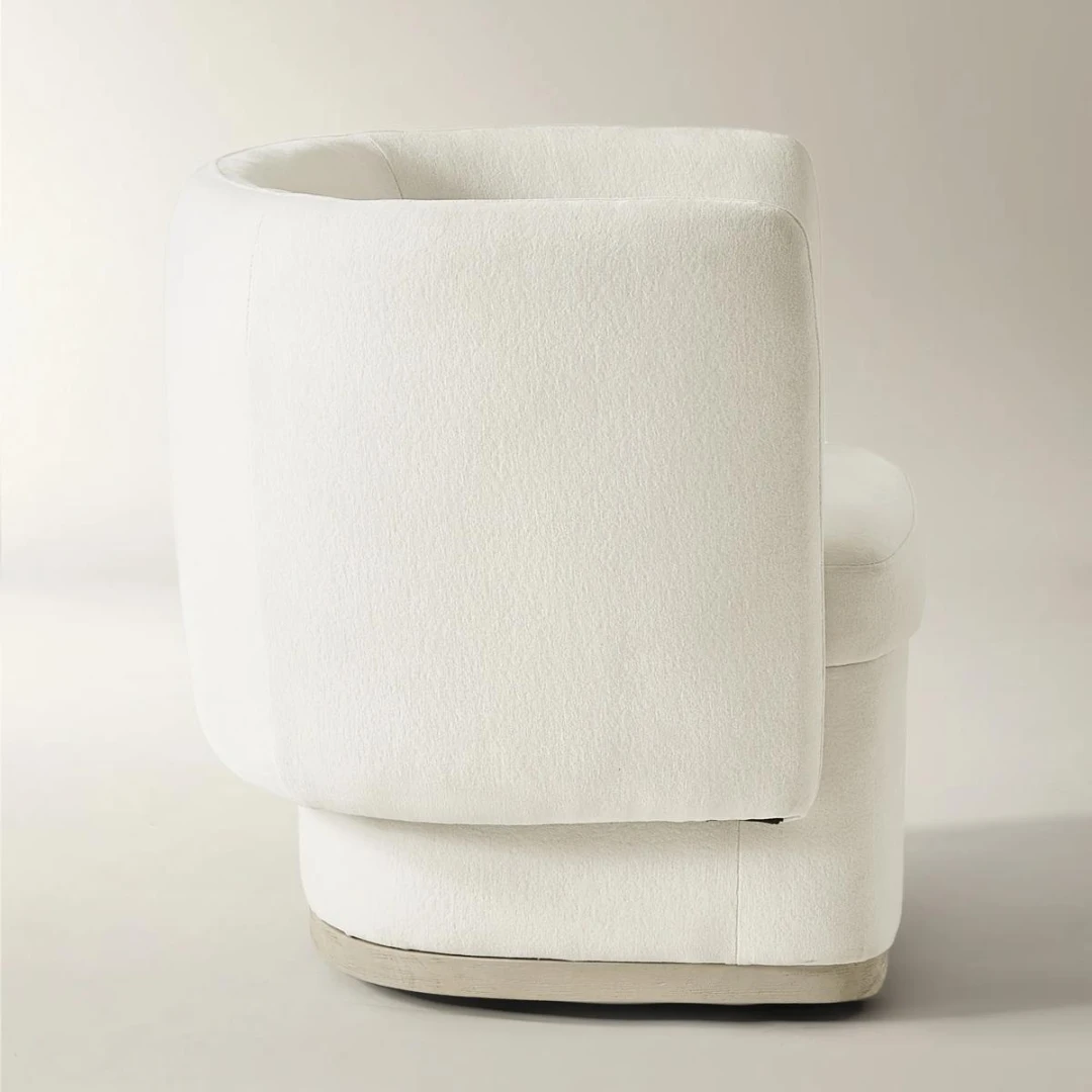 Solea Ivory Swivel Accent Chair (2)