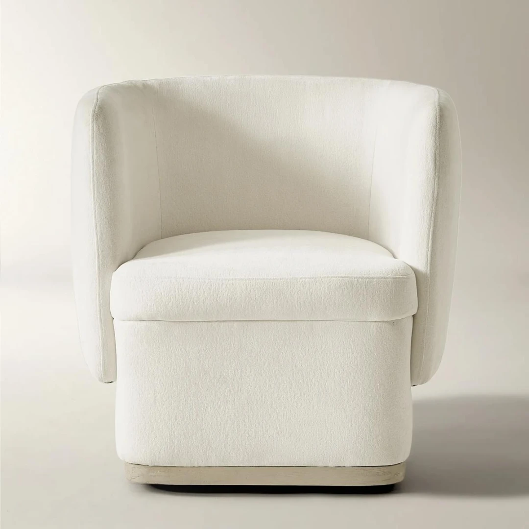 Solea Ivory Swivel Accent Chair (3)