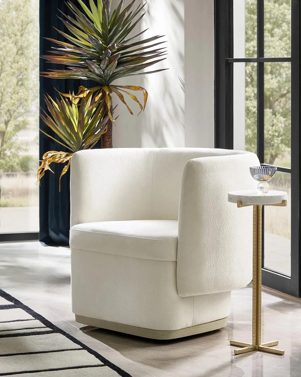 Solea Ivory Swivel Accent Chair (8)