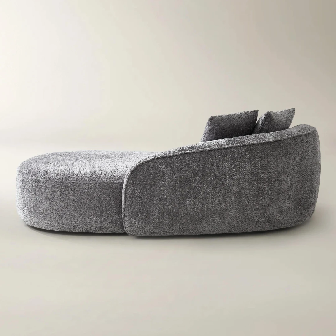 Aurora Curved Chenille Chaise (1)