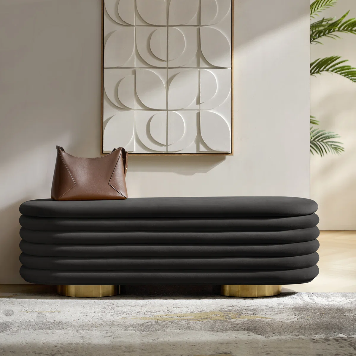 Aveline Modern Velvet Bouclé Storage Bench (4)
