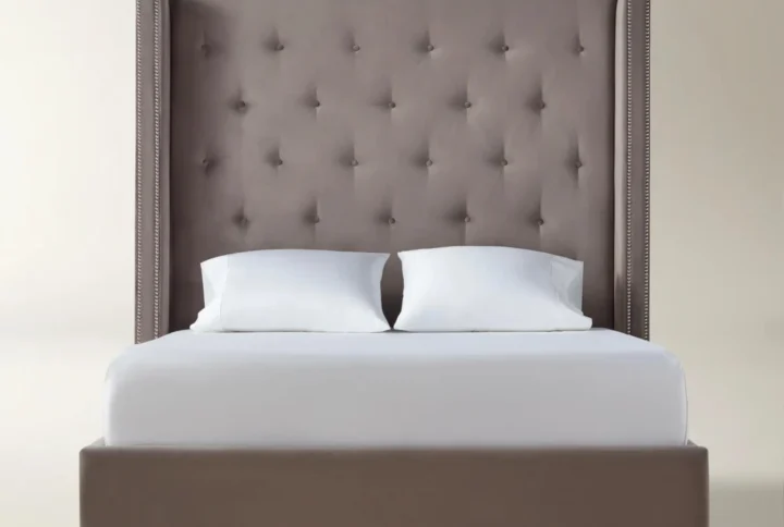everett tufted wingback bed 60 inch headboard
