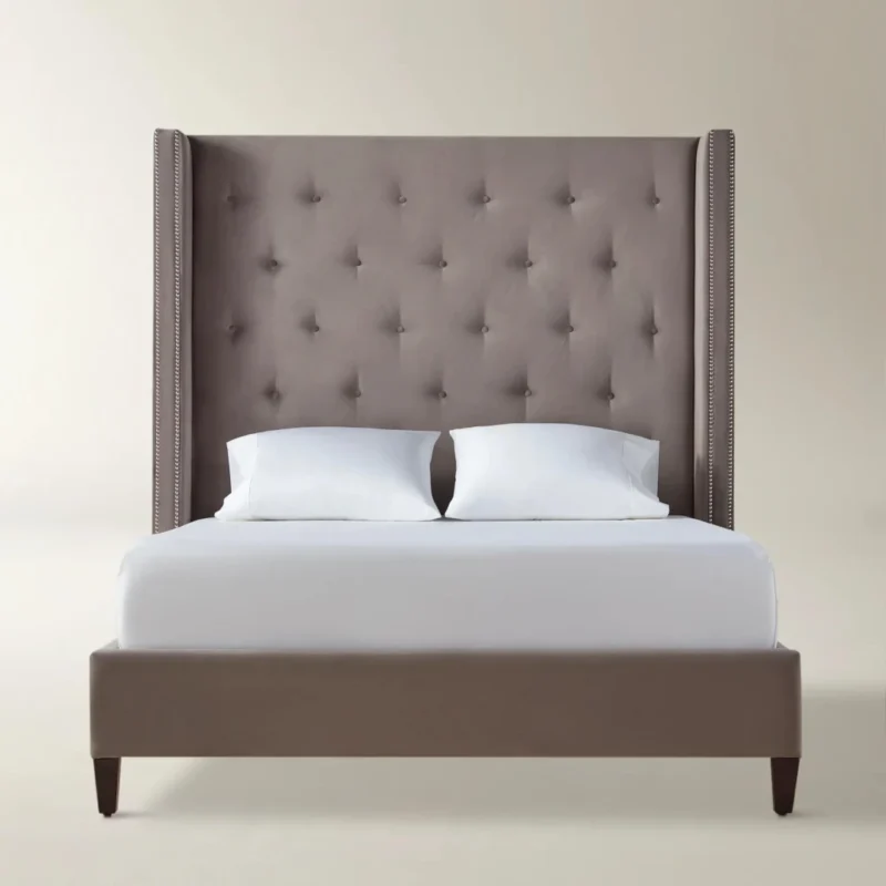 everett tufted wingback bed 60 inch headboard