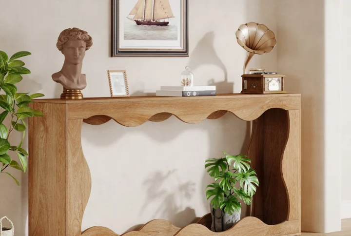 havenwood 63 inch farmhouse console table with storage