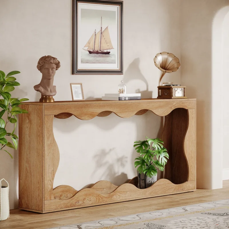 havenwood 63 inch farmhouse console table with storage