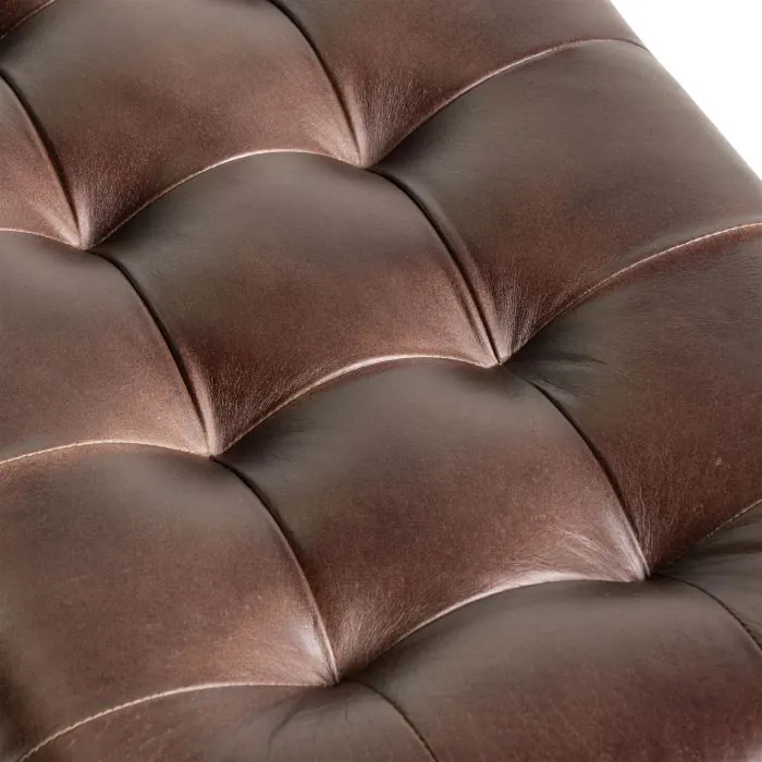 Industrial Leather Bench with Metal Frame (2)