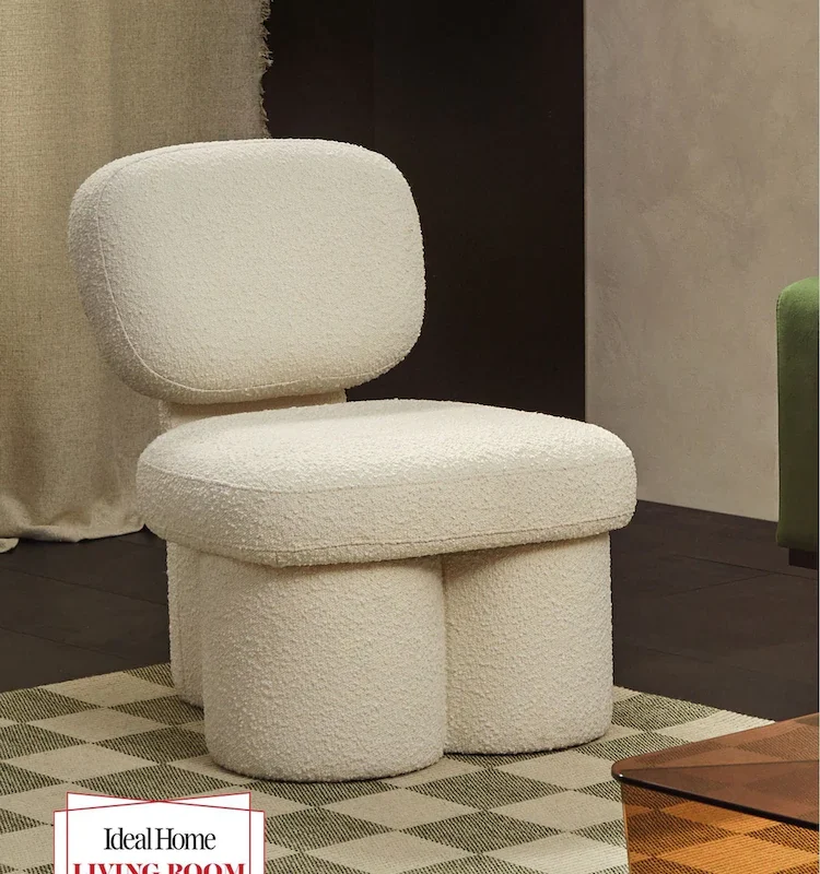 modern accent chair with curved silhouette