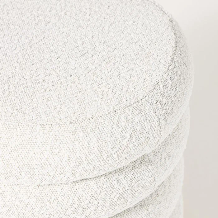 Luxe Bouclé Pouf with Brass Base (12)