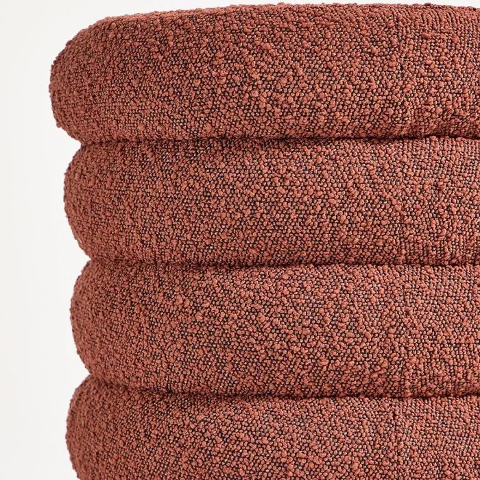 Luxe Bouclé Pouf with Brass Base (2)