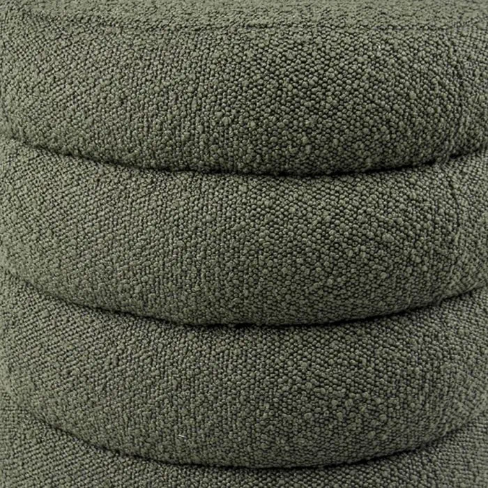 Luxe Bouclé Pouf with Brass Base (6)