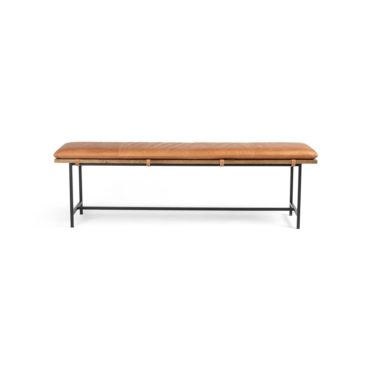 Ronan Industrial Faux Leather Bench (7)