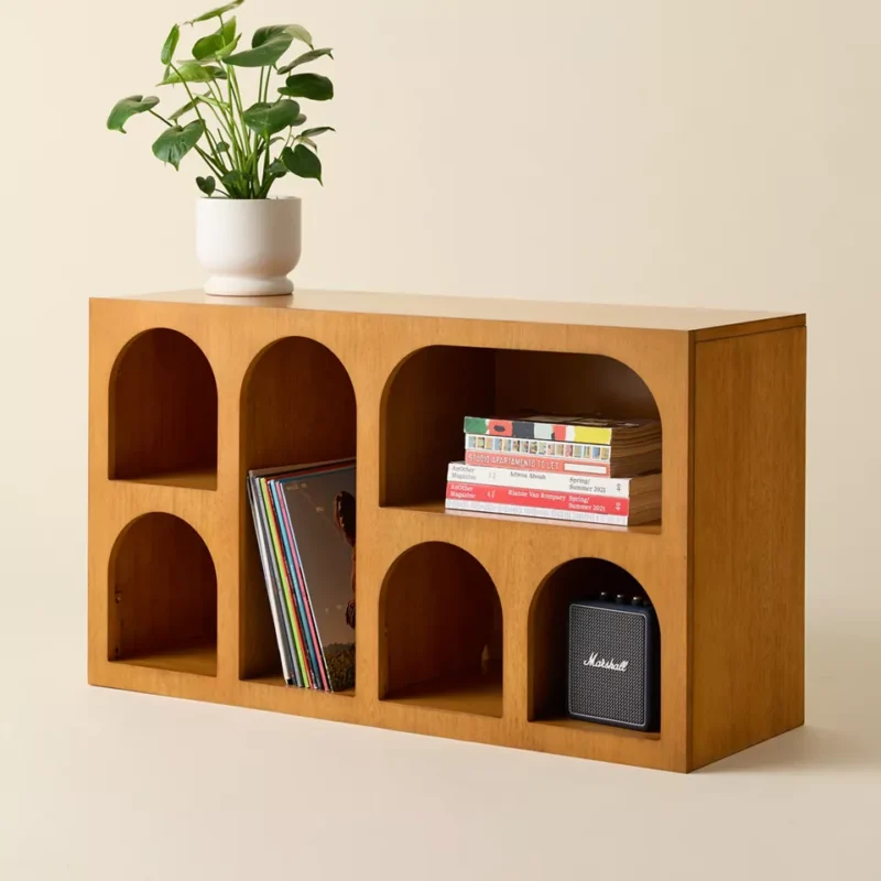 solara arch cutout media console modern display