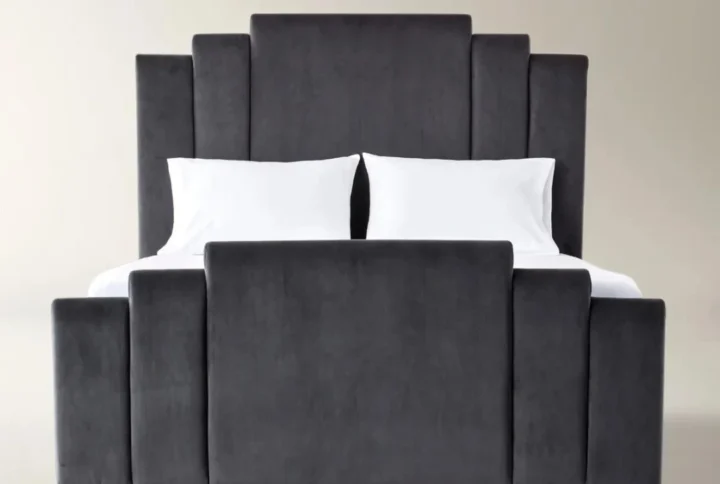 valencia velvet channel tufted bed queen