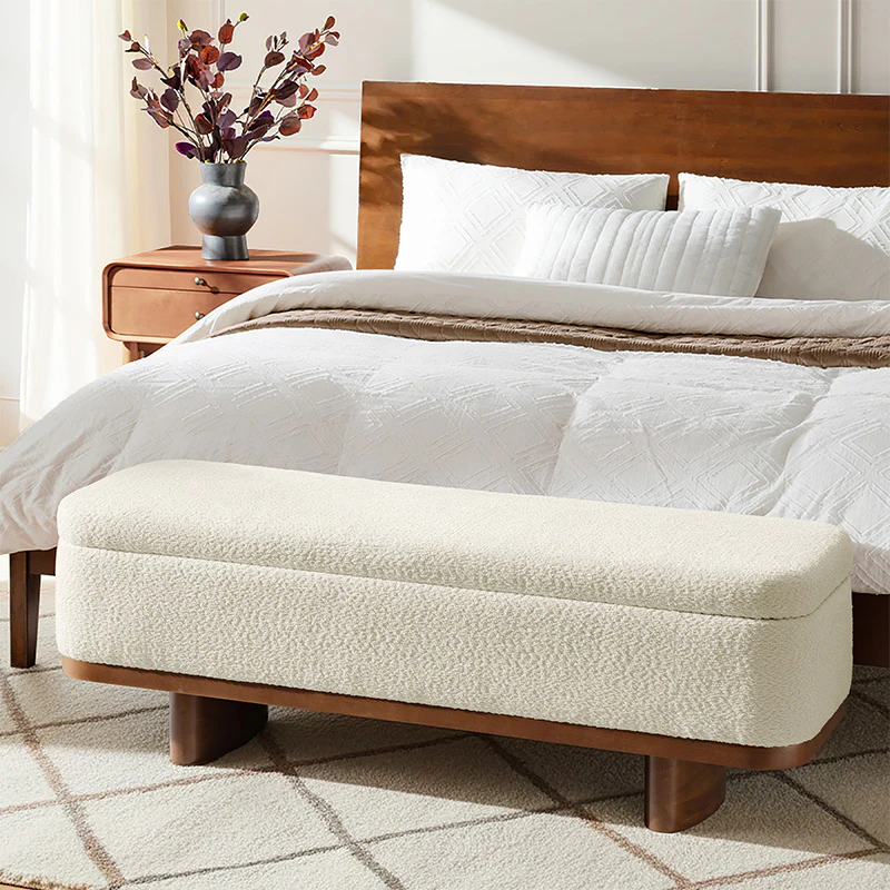 Claire Modern Chenille Upholstered Storage Bench (2)