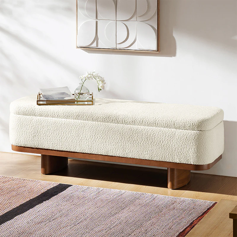 Claire Modern Chenille Upholstered Storage Bench (3)