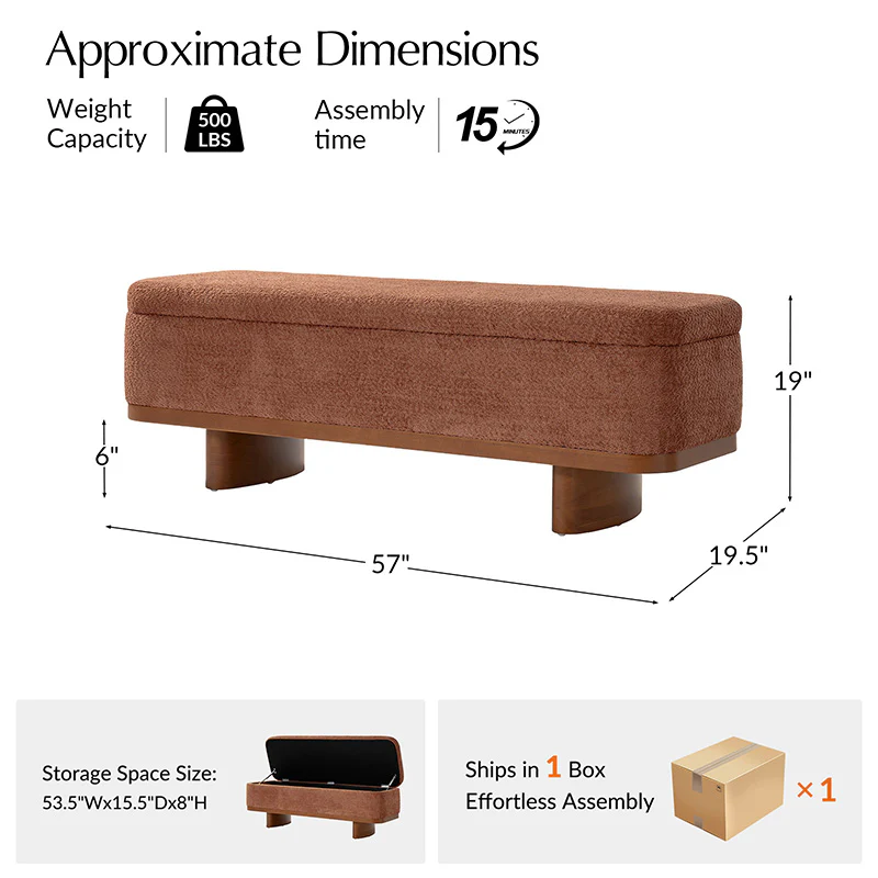 Claire Modern Chenille Upholstered Storage Bench (6)