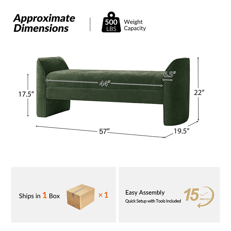 Diana Modern Chenille Upholstered Bench (16)