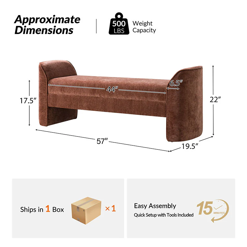 Diana Modern Chenille Upholstered Bench (22)