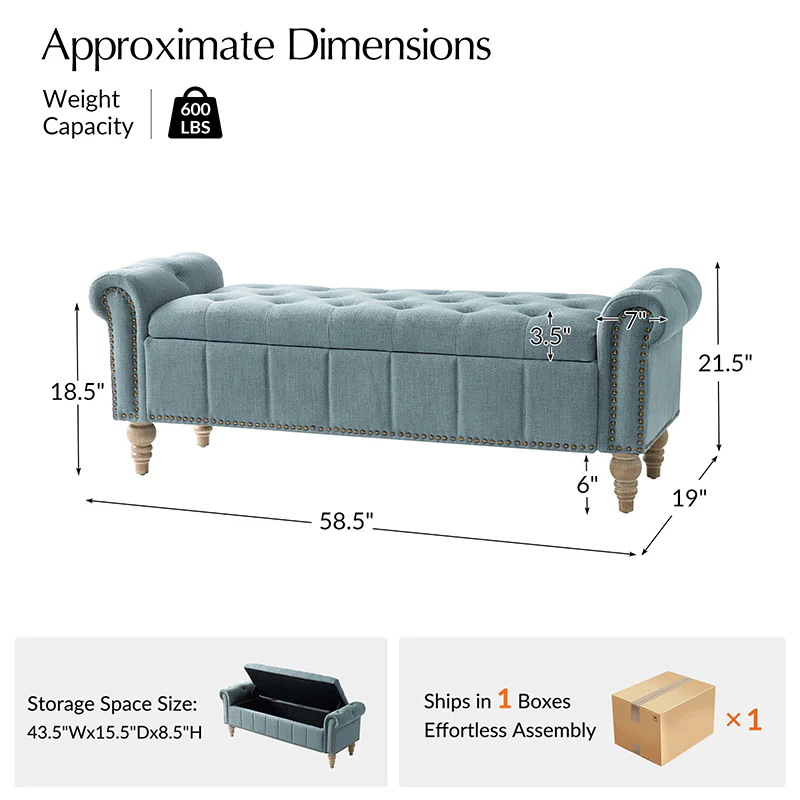 Gemma Classic Tufted Storage Bench (15)