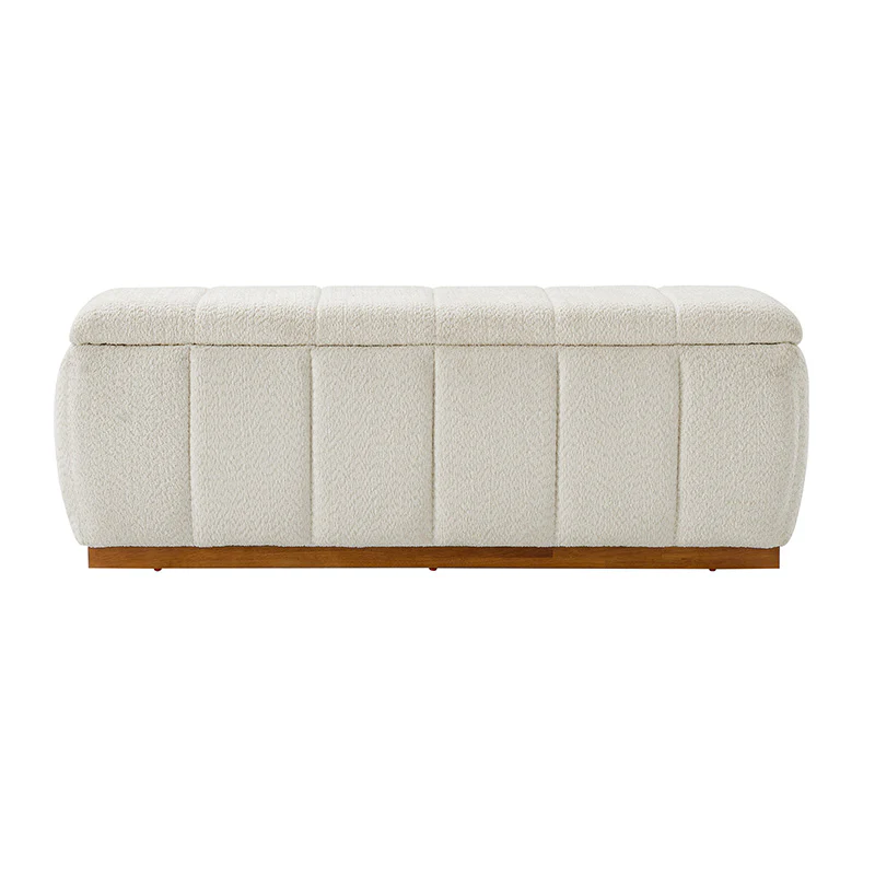 Luna 50.5 Wide Chenille Upholstered Storage Bench (4)