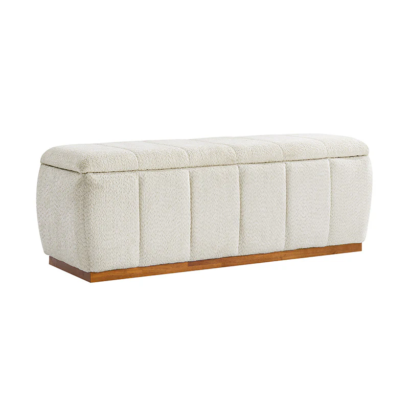 Luna 50.5 Wide Chenille Upholstered Storage Bench (5)