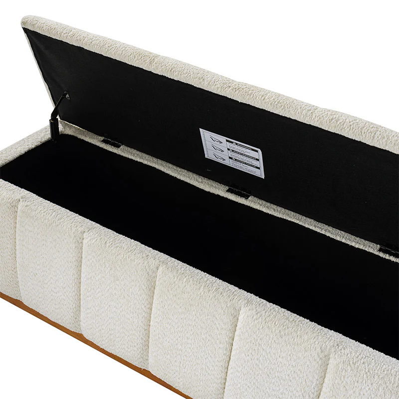 Luna 50.5 Wide Chenille Upholstered Storage Bench (8)
