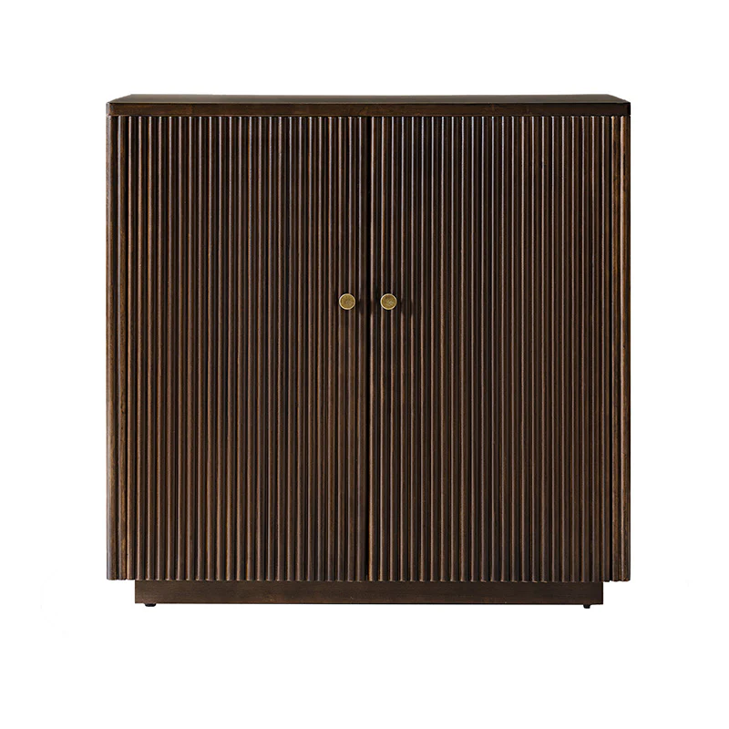 Modern Fluted Solid Wood Accent Cabinet (1)