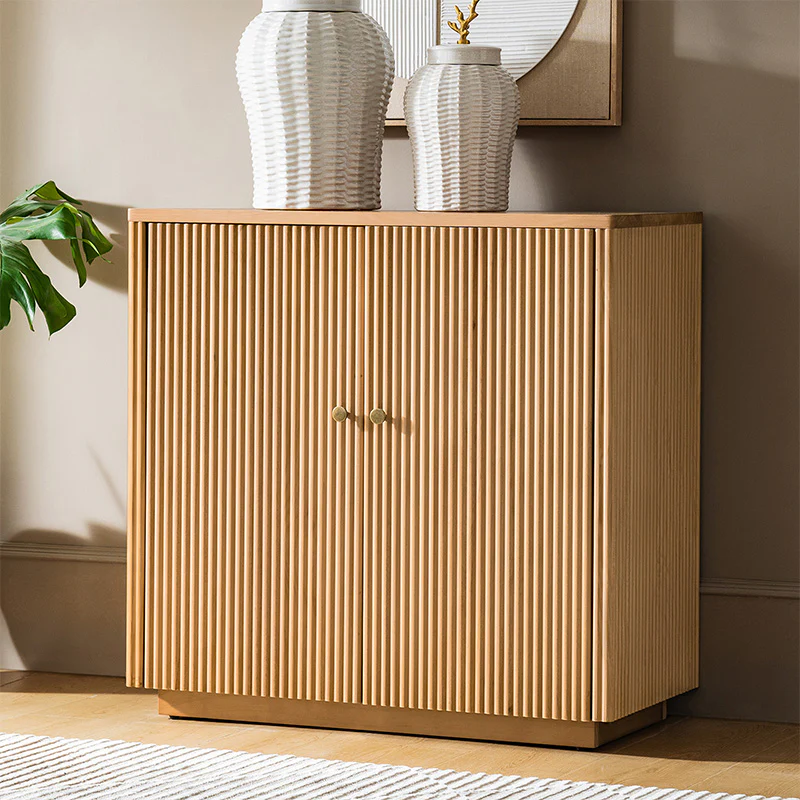 Modern Fluted Solid Wood Accent Cabinet (10)