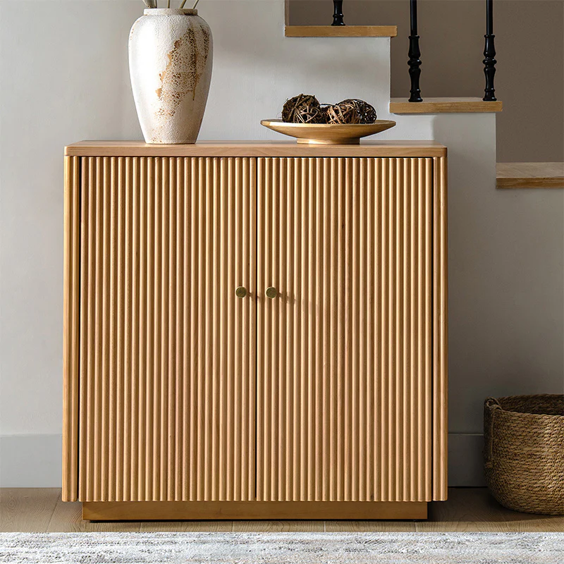 Modern Fluted Solid Wood Accent Cabinet (11)