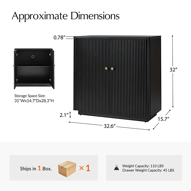 Modern Fluted Solid Wood Accent Cabinet (15)