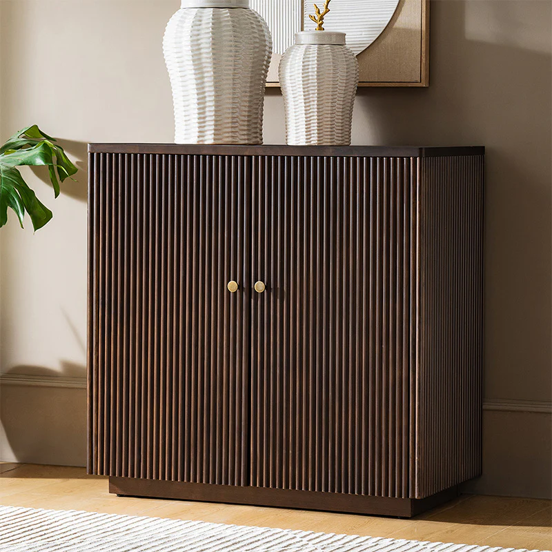Modern Fluted Solid Wood Accent Cabinet (3)