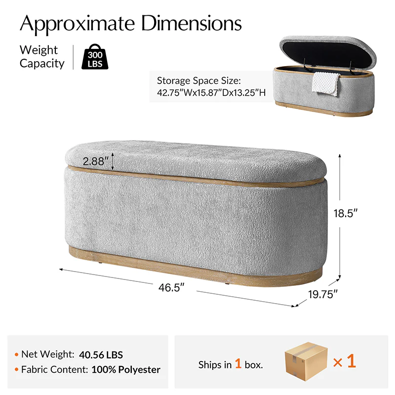 Nova Modern Chenille Storage Bench (14)