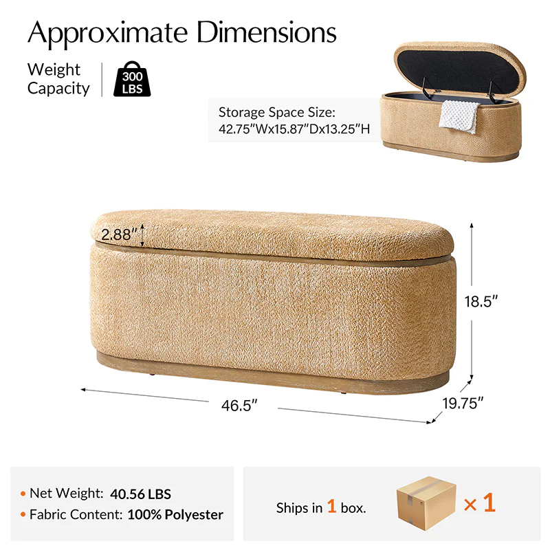Nova Modern Chenille Storage Bench (8)
