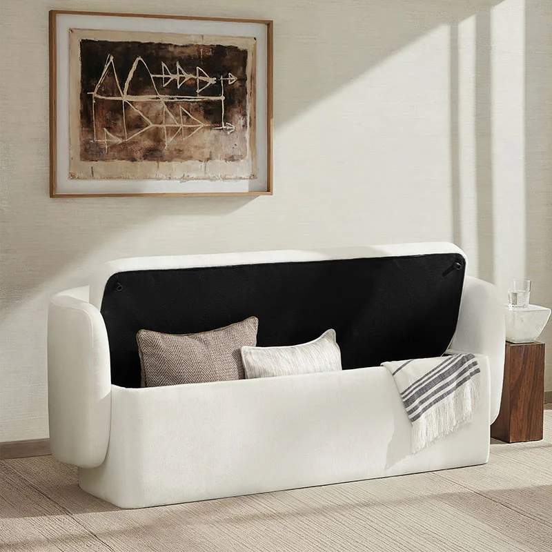 Serena Modern Chenille Storage Bench (1)