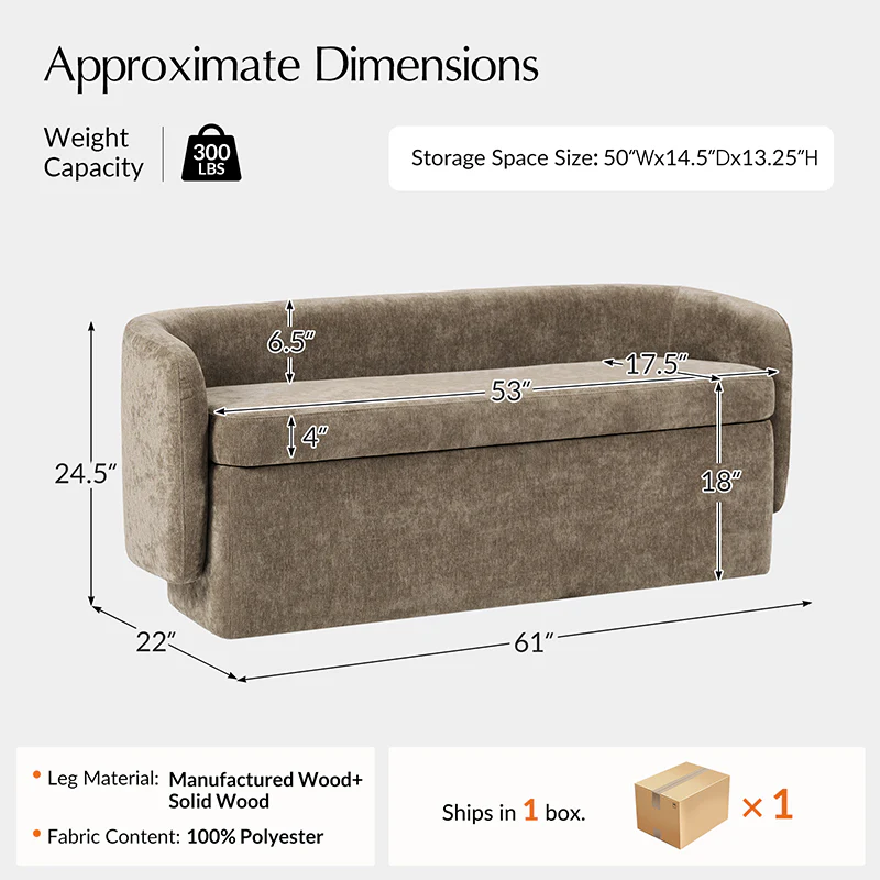 Serena Modern Chenille Storage Bench (17)