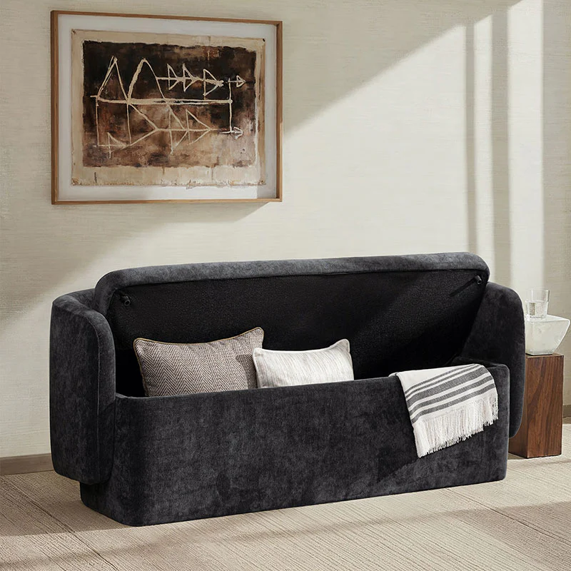 Serena Modern Chenille Storage Bench (18)
