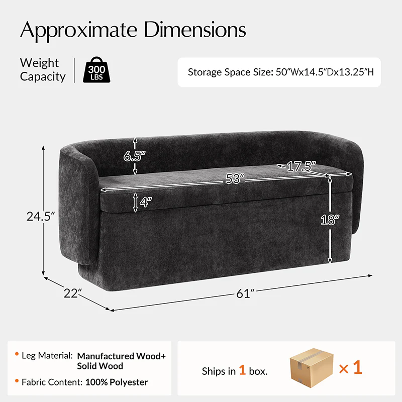 Serena Modern Chenille Storage Bench (22)