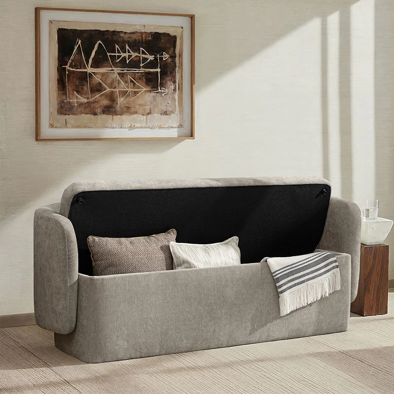 Serena Modern Chenille Storage Bench (9)